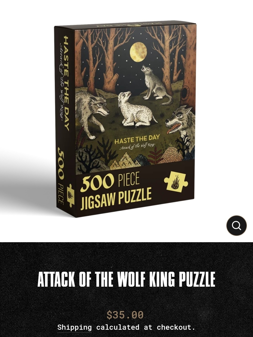 'Attack of the Wolf King' 500-Piece Jigsaw Puzzle - Brown/Black